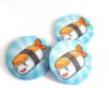 1.5" cute salmon sushi button - Image 2