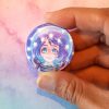 space girl holographic button - Image 2