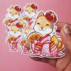 cute shiba inu geisha sticker - Image 2