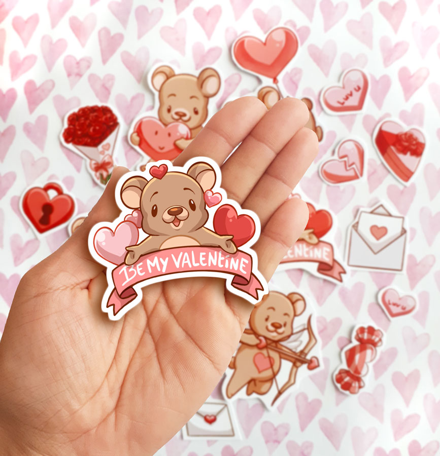 Valentine Bears, Valentine\'s Day - Sticker pack - Bullet Journal ...