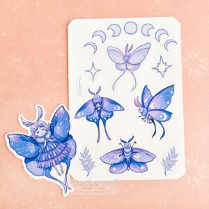 Moth sticker set