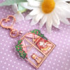 Cute window girl and cat clear acrylic keychain charm - Image 3