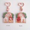 Cute window girl and cat clear acrylic keychain charm - Image 2