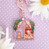 Cute window girl and cat clear acrylic keychain charm - Image 5