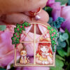 Cute window girl and cat clear acrylic keychain charm - Image 4