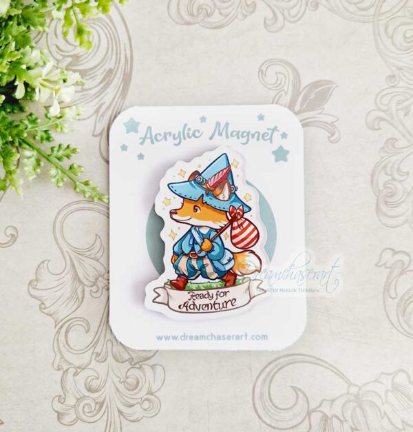 Adventurous fox magnet