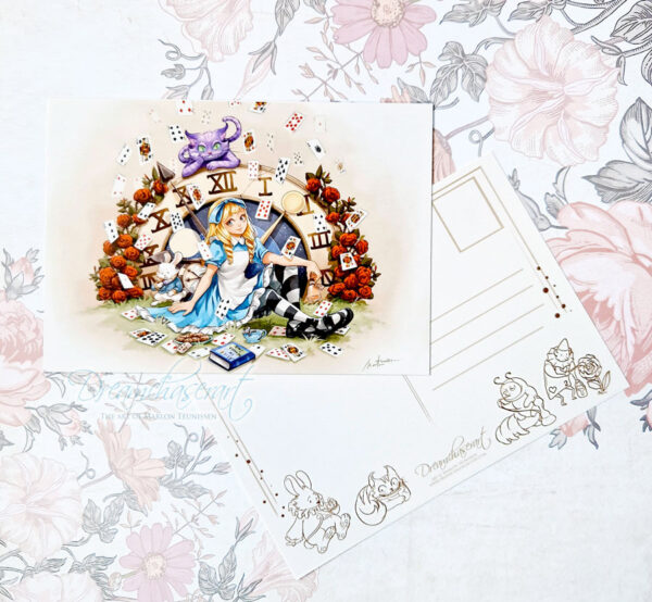 Alice in wonderland postcard