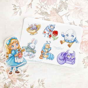 Alice in wonderland sticker set