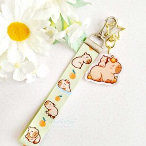Chill capy Keychain Lanyard