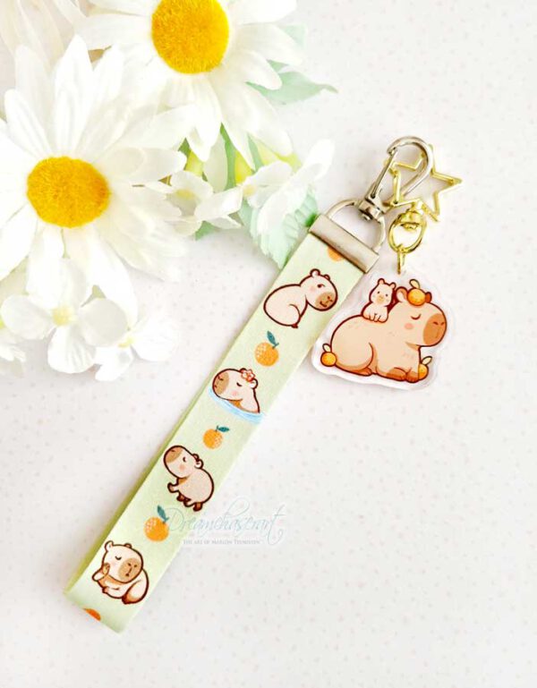 Chill capy Keychain Lanyard