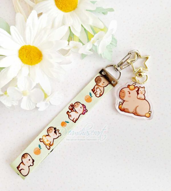 Chill capy Keychain Lanyard - Image 2