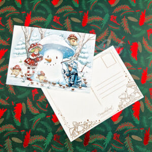 Snow time mushy postcard