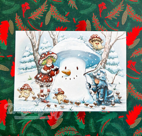 Snow time mushy postcard - Image 3