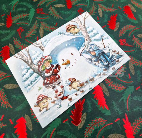 Snow time mushy postcard - Image 2