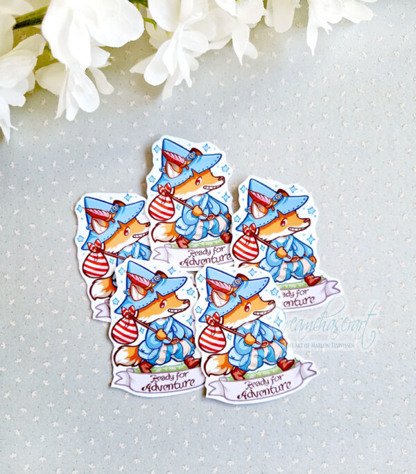 Adventurous fox sticker/magnet - Image 3