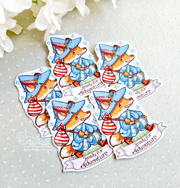 Adventurous fox sticker/magnet - Image 2