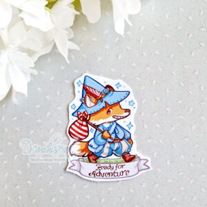 Adventurous fox sticker/magnet