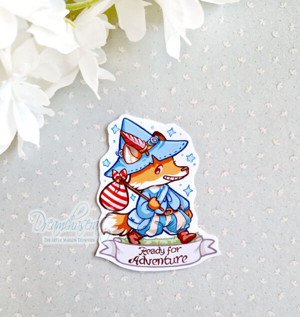Adventurous fox sticker/magnet