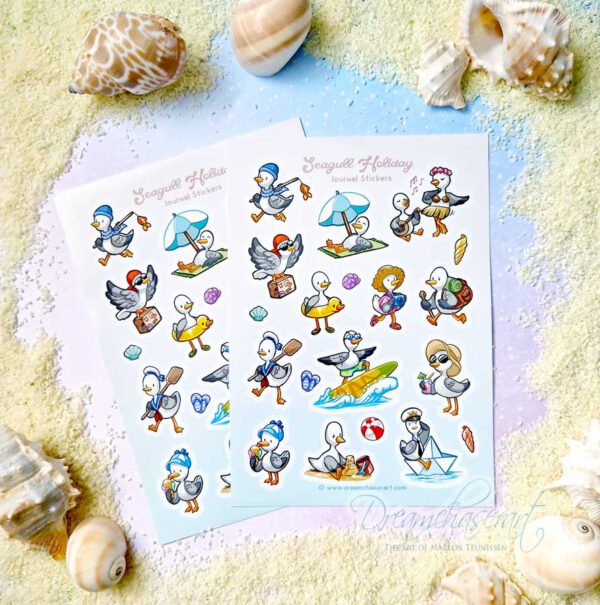 Seagull holiday Sticker sheet