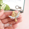 Winged key Steampunk enamel Pin - Image 4