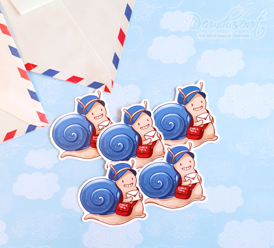 Cute Snail Mail vinyl sticker - magnets - Dreamchaserart