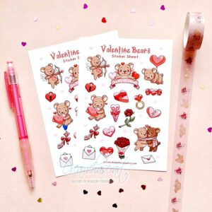 Valentine Bears Sticker sheet