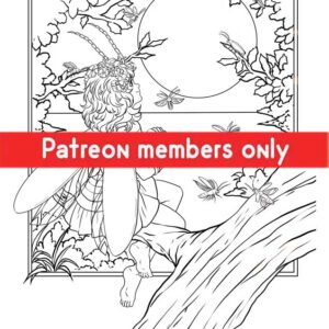 Watching Fireflies PDF coloring page