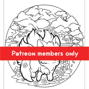 Kitsune PDF coloring page