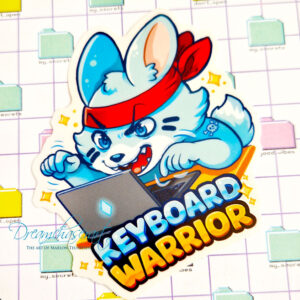 Keyboard Warrior clear transparent vinyl sticker