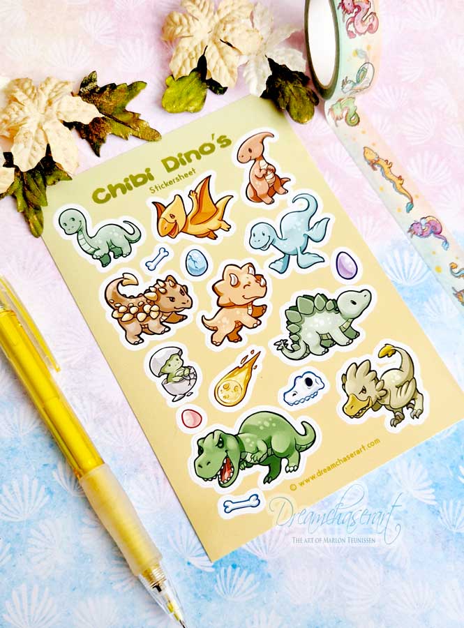 Chibi dino's Sticker sheet - Image 4