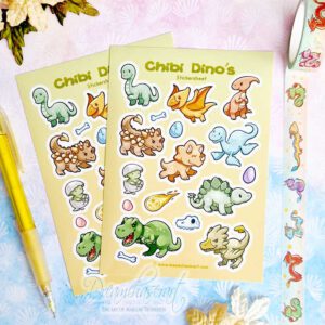 Chibi dino's Sticker sheet