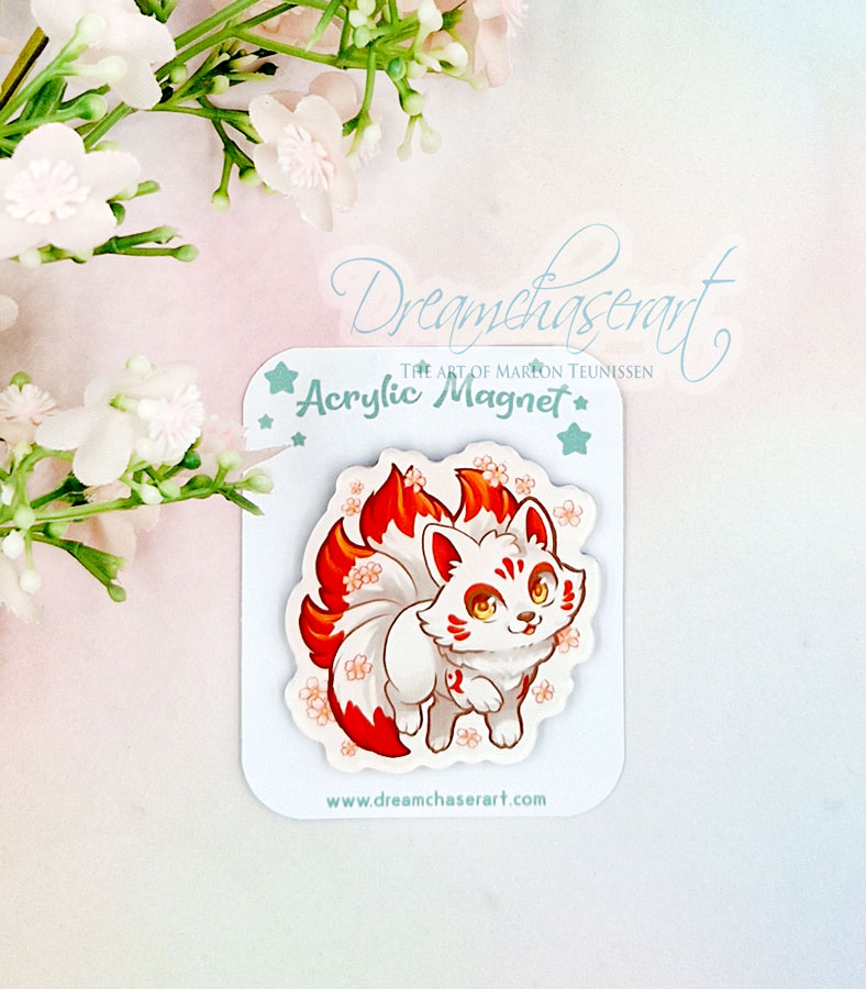 Kitsune acrylic magnet