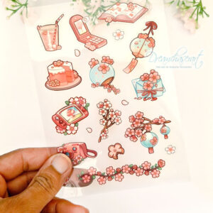 Sakura clear transparent Sticker sheet