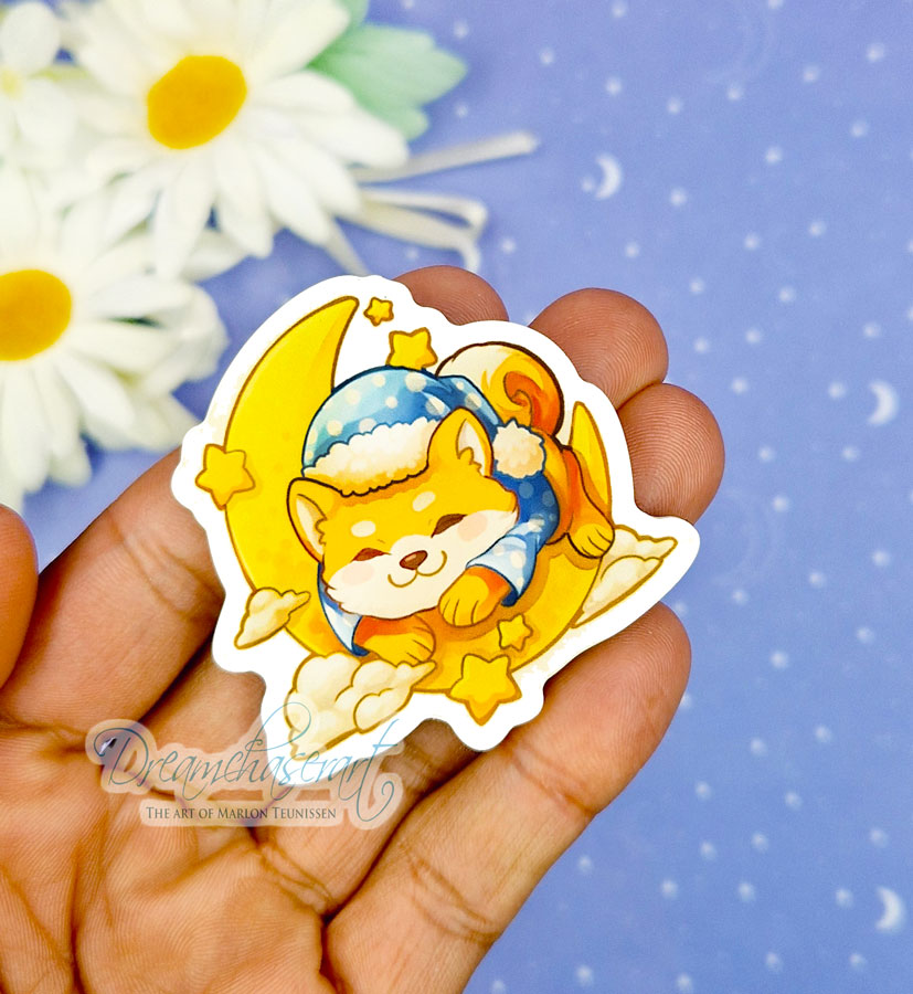 Sleepy shiba acrylic magnet - Image 3