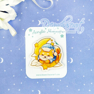 Sleepy shiba acrylic magnet