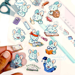 Study Buddy clear transparent Sticker sheet