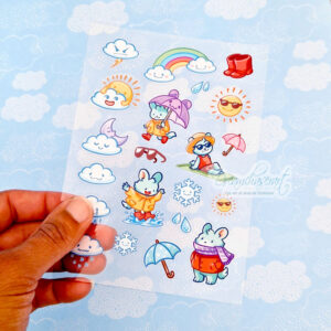 Cloudy Cuties clear transparent Sticker sheet