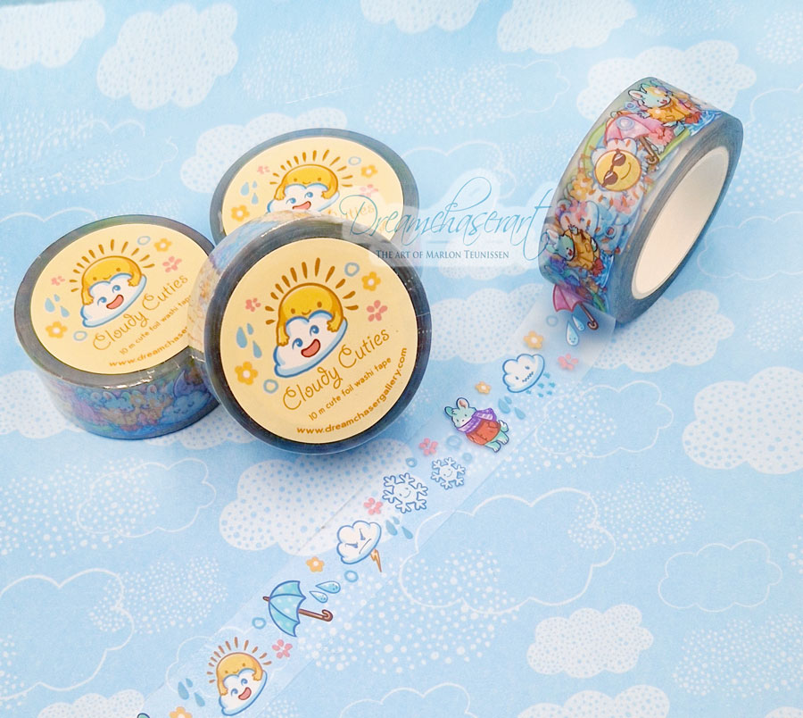 Cloudy Cuties clear transparent Washi Tape