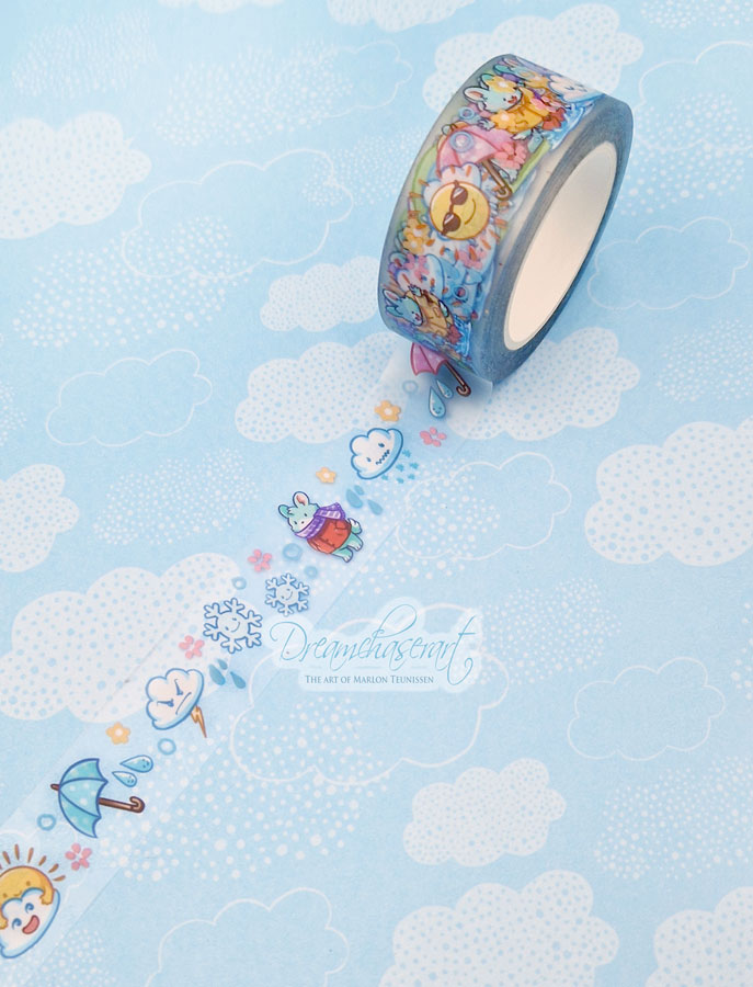 Cloudy Cuties clear transparent Washi Tape - Image 4