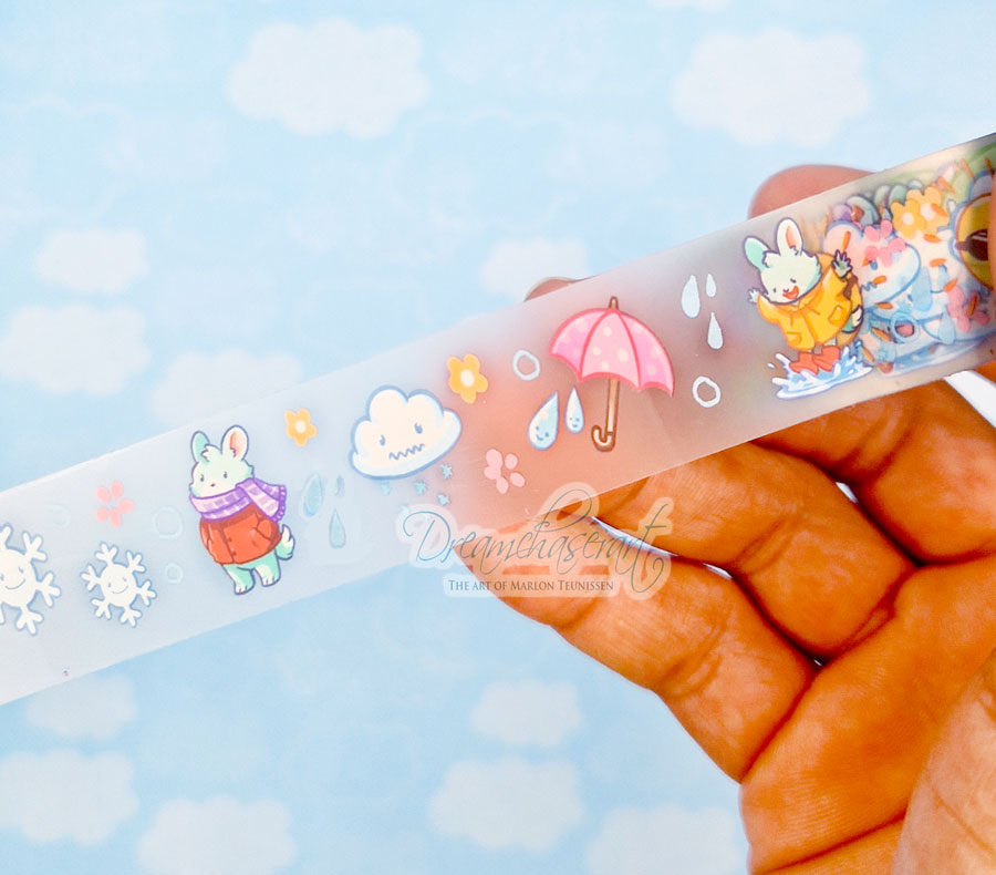 Cloudy Cuties clear transparent Washi Tape - Image 3